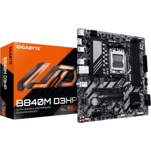 Gigabyte Placa de baza GIGABYTE B840M D3HP, AMD B840, Socket AM5, mATX