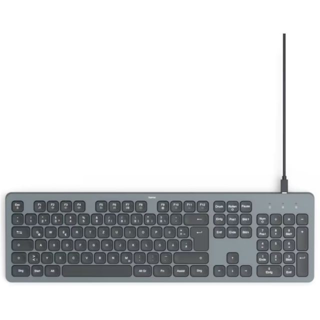 Hama Tastatura Hama CK-400, Cu fir, USB, iluminare, Gri/Negru