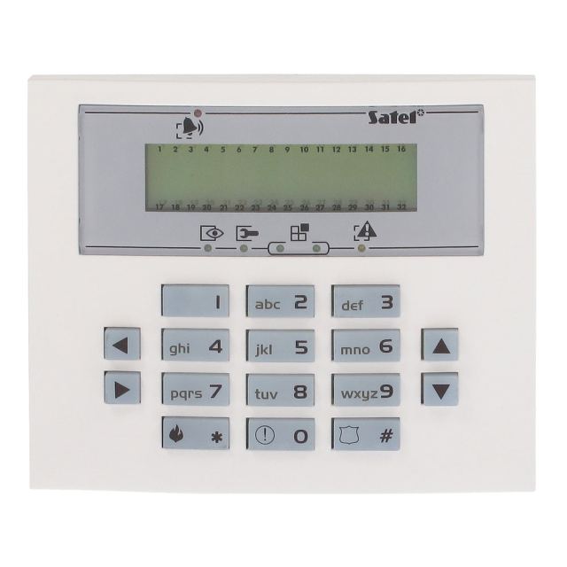 Tastatura LCD Satel INT-KLCDS-GR, 3 butoane functionale, extensie 2 zone, buzzer
