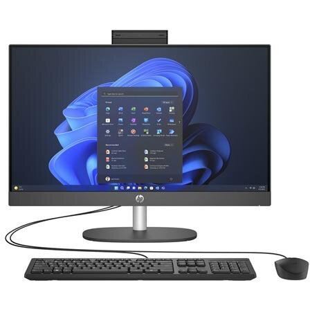 HP Sistem desktop All In One PC HP ProOne 240 G10, Procesor Intel® Core™ i3-N300 3.8GHz Alder Lake-N, 23.8 inch, Full HD IPS, 8GB RAM, 256GB SSD, Intel Graphics, Camera Web, no OS, Negru