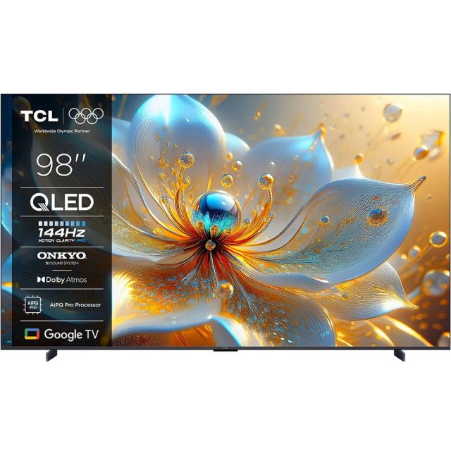 TCL Televizor QLED Smart TV, TCL 98P89K, 98 inch, 4K Ultra HD, HDR10+, Wi-Fi, Dolby Vision, 144 Hz, Negru