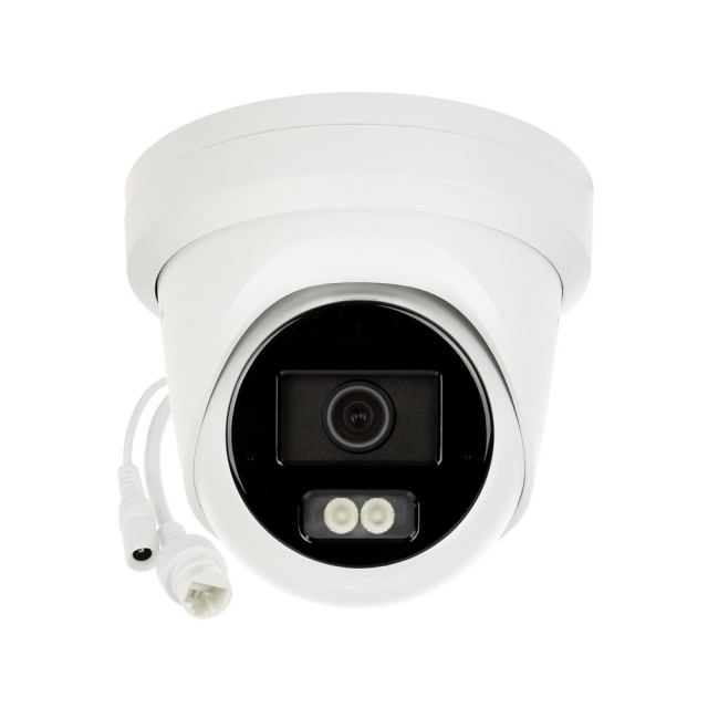 Camera supraveghere IP Dome cu iluminare duala Hikvision AcuSense DS-2CD2343G2-LI2U, 4 MP, 2.8 mm, IR/lumina alba 30 m, microfon, slot card, PoE