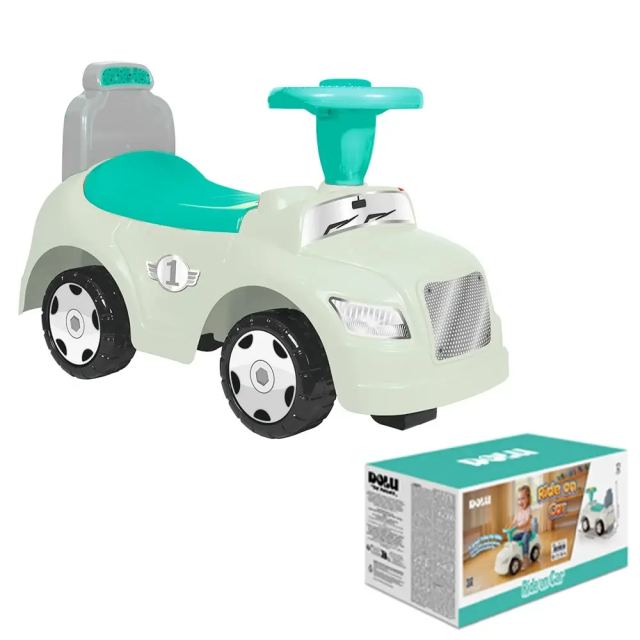 Masinuta pentru copii fara pedale Dolu Step Car Pastel 2 in 1 cu spatar si spatiu de depozitare sub scaun, volan cu sunet de la 12 luni pana la 23 kg