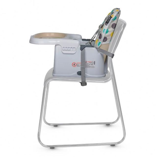 Scaun de luat masa 2in1 pentru copii Coccolle Ziti multifunctional, Cu functie de inaltator, Centuri in 5 puncte, Spatar reglabil in 2 pozitii, Tavita reglabila in 3 pozitii, Dispozitiv anti-alunecare sub tavita, pana la 15 k