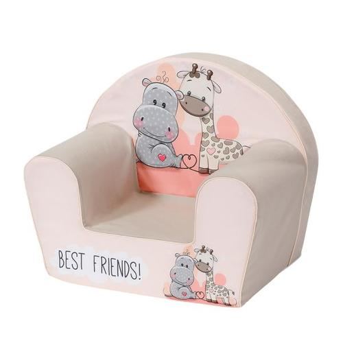 Fotoliu pentru copii Knorr Toys Best Friends, umplutura din spuma moale, husa bumbac 100% detasabila si lavabila, 51 x 34 x 42 cm, 9 Luni+