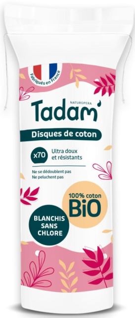 Dischete rotunde din bumbac Bio demachiante Tadam 70 bucati