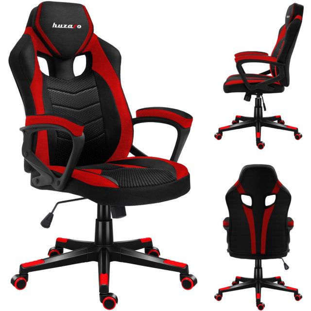 Huzaro Scaun Gaming Huzaro Force 2.5, Plasa, Rosu