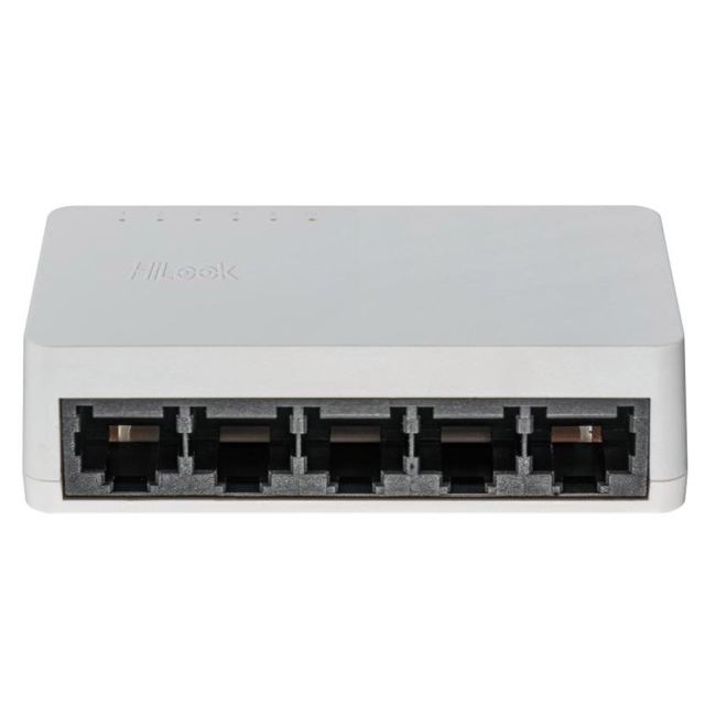 Switch cu 5 porturi Hikvision HiLook NS-0105D, RJ45 10/100 Mbps, 1 Gbps, plug and play, fara management