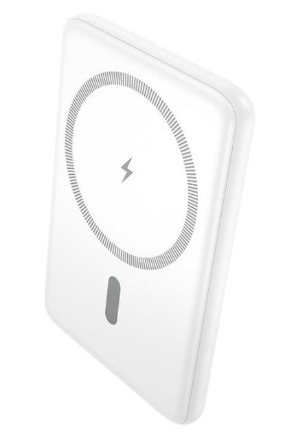 Baterie Externa HOCO J140A, 5000mAh, 20W, PD + QI, 1 x USB-C, Alba