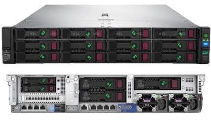 Server Refurbished Server Storage Refurbished HP ProLiant DL380 G10, 2 x Intel Xeon Gold 6246 12-Core 3.3 - 4.2GHz, 128GB DDR4, 2 x SSD 1TB SATA Kingston KC600 + 6 x 8TB HDD SATA-Nou, Raid HP P408i-a SR, 4 x Gbit, 19 lff + 2 sff, 2 x Surse 800W HS