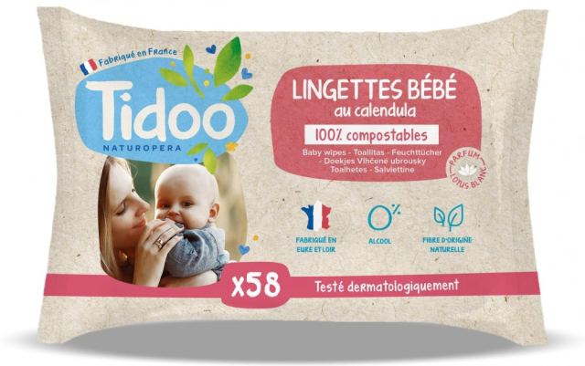 Servetele umede cu extract Bio de musetel Tidoo 58 bucati