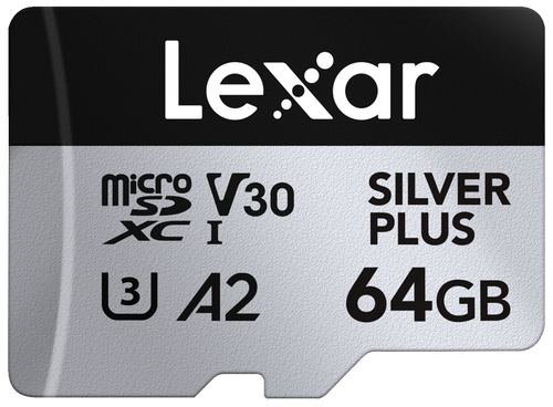 Card de memorie Lexar Professional SILVER Plus LMSSIPL064G-BNANG, 64GB, microSDXC, UHS-I U3, V30
