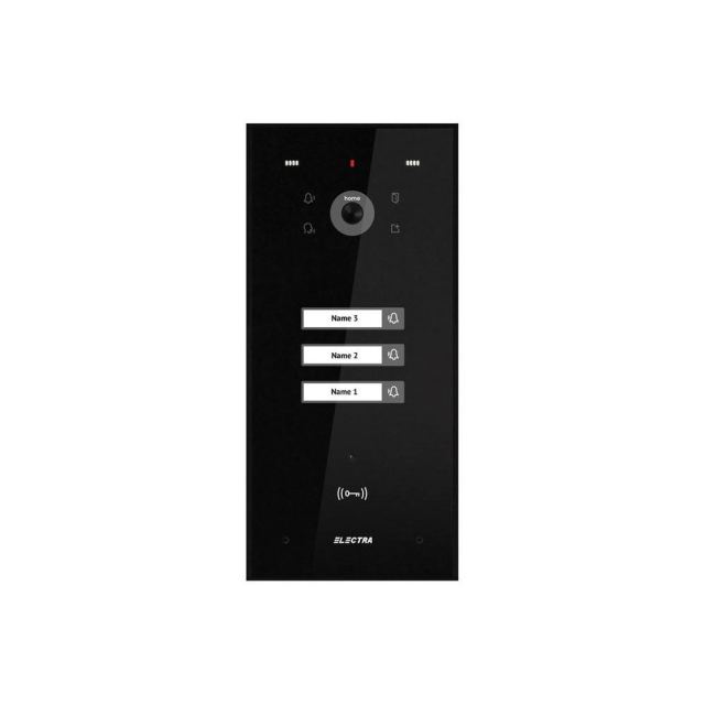Videointerfon de exterior Electra VPH.03F03.ELBTL, 3 familii, montaj ingropat, IP44, negru