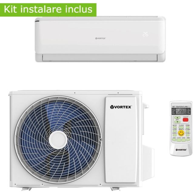 Vortex Aer conditionat Vortex Wi-Fi VAI2425FFW , 24000 BTU, clasa energetica A++, cu kit de instalare inclus, Alb