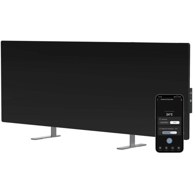 AENO Convector electric de podea/perete AENO AGH0004S, Ecran LED, 700 W, Wi-Fi, Infrarosu, Negru
