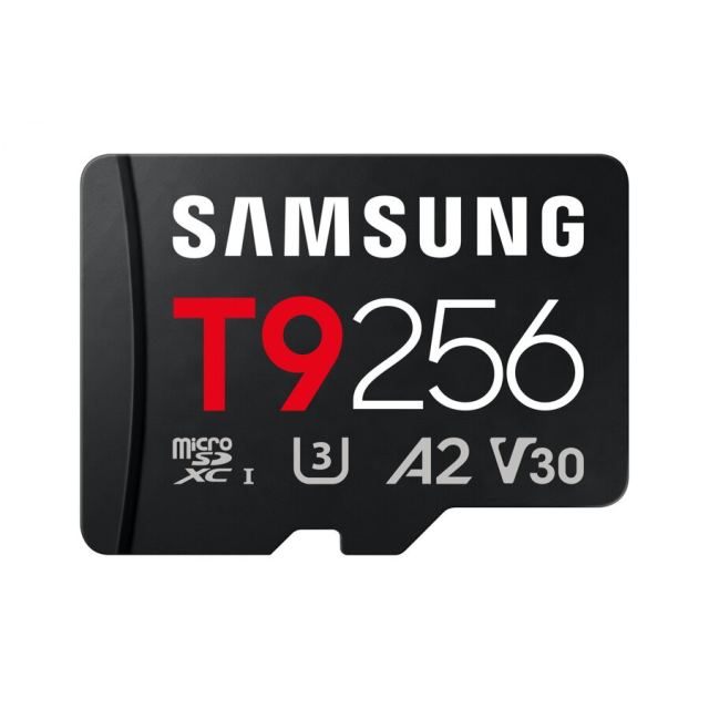Samsung Card de memorie microSD Samsung T9 de 256GB, cu viteze de citire de pana la 200 MB/s si de scriere de 130 MB/s, Negru