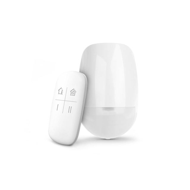 Kit detector de miscare PIR wireless si telecomanda cu 4 butoane Hikvision AX PRO, 15 m, 85 grade, pet immunity, creep zone, 868 MHz