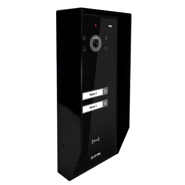 Post exterior videointerfon Electra VPH.02SC3.ELBTL, 2 familii, aparent, protectie ploaie, negru