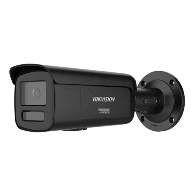 Camera supraveghere exterior IP cu iluminare duala Hikvision ColorVu DS-2CD2T47G3-LIY/BK, 4 MP, 2.8 mm, IR/lumina alba 60 m, slot card, PoE, negru