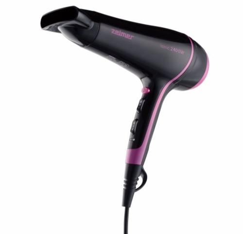 Uscator de par Zelmer ZHD8360, 2400 W, 2 Trepte de viteza, 3 Trepte temperatura (Negru/Roz)