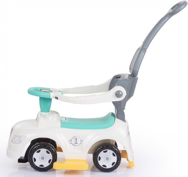 Masinuta pentru copii fara pedale Dolu Ride on Pastel 3 in 1, maner parental detasabil, suport pentru picioare, bara de protectie,  de la 12 luni, greutate de maxim admisa 23 kg
