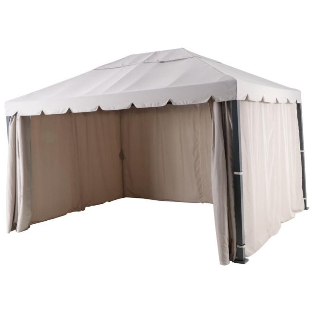 Naterial Pavilion gradina, aluminiu-poliester, 400 x 300 cm, H 282 cm, Bej