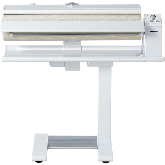 Miele Calandru Miele B 995 D, selector temperatura, panou comanda din aluminiu, indicatoare luminoase, tambur 83 cm, 5 viteze de calcare, Alb