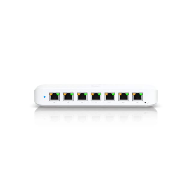 Switch Gigabit Ubiquiti USW-Ultra, 8 porturi, Layer 2, 42 W, 16 Gbit/s, PoE+, cu administrare
