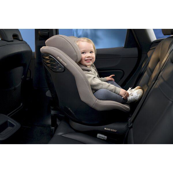 Scaun auto i-Size Maxi-Cosi MobiFix Pro Authentic Truffle, 61-125 cm, baza isofix cu picior de sprijin, tetiera reglabila, huse detasabile