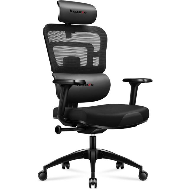 Huzaro Scaun gaming Huzaro, Combat 7.0, Suport lombar, functia de inclinare a spatarului, Mesh/Piele ecologica, Negru
