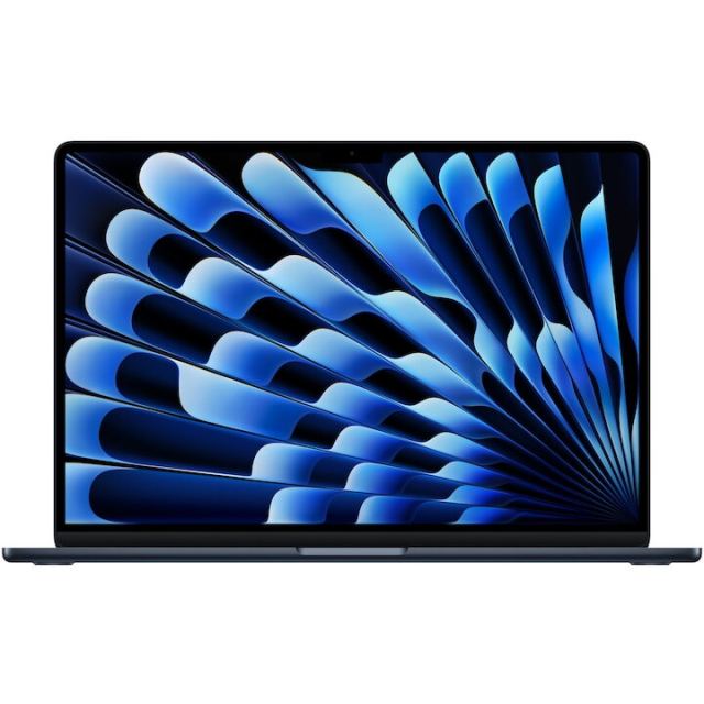 Apple Laptop Apple MacBook Air 15.3 cu procesor Apple M5, 10 nuclee CPU, 10 nuclee GPU, 16 nuclee Neural Engine, 32GB RAM, 512GB SSD, Negru, Tastatura Internationala