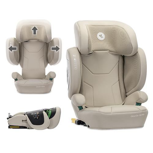 Scaun auto pentru copii Lorelli Growgo, Isofix, pliabil, protectii laterale extensibile, spatar reglabil, tetiera reglabila, 100-150 cm, 3-12 ani, Bej