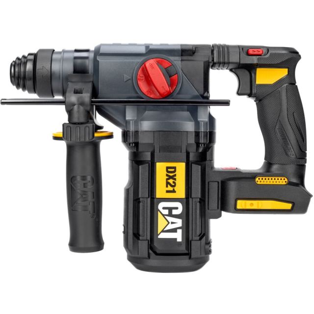 CAT Ciocan rotopercutor CAT DX21B, 18V (acumulatorul nu este inclus), motor fara perii, SDS Plus, 0-1210RPM, frecventa impact 0-5400/min, 2,2J, 32mm(lemn), 13mm(metal), 26mm (beton), 5 functii
