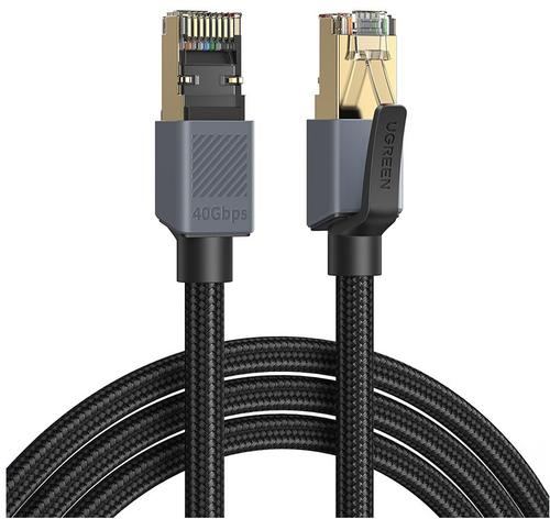 Cablu UGREEN Ethernet RJ45 la RJ45, Cat8 F/FTP, 1m, Negru