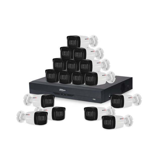Sistem supraveghere exterior basic Acvil B16EXTIR80-2MP-M, 16 camere, 2MP, IR 80m, 3.6 mm, microfon