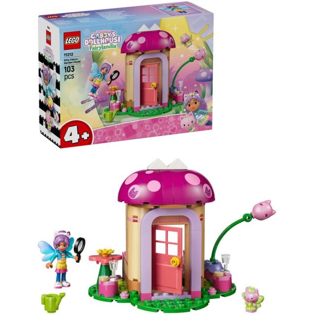 LEGO® Set de constructie LEGO® Casa de papusi a lui Gabby Casuta din gradina a Miau-Zanei 11212, Jucarii pentru Copii de 4+ ani, Jucarii pentru Fete si Baieti, Idee de Cadou pentru Copii, 103 piese