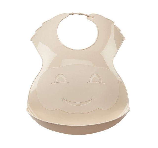 Baveta Thermobaby din plastic moale Sandy Brown