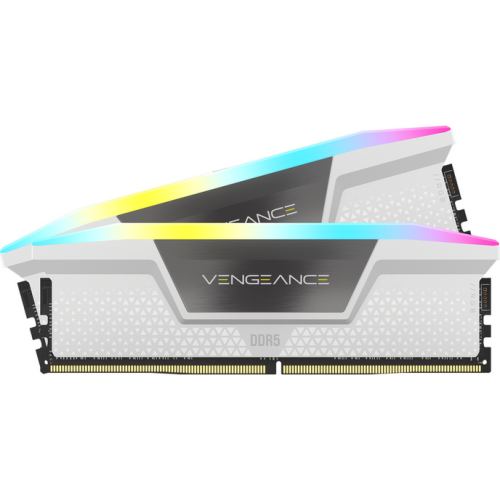 Memorii Corsair Vengeance RGB White Intel XMP 3.0/AMD EXPO, 32GB (2x16GB), DDR5-6400 MHz, CL32, Dual Channel