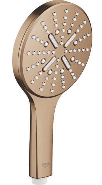Para de dus Grohe Rainshower SmartActive 130 26574DL0, 1/2'', universala, 3 pulverizari, anti-calcar, mat, Bronz