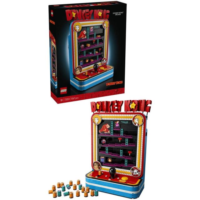 LEGO® Set de constructie, Joc arcade Donkey Kong 72051, 1371 piese, varsta 18+ ani, Multicolor
