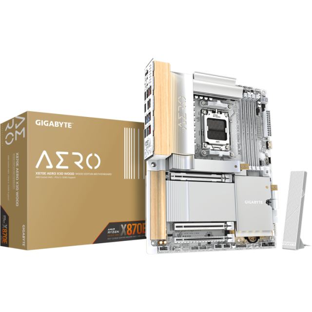 Gigabyte Placa de baza GIGABYTE X870E AERO X3D WOOD, AMD X870E, AM5, ATX, DDR5