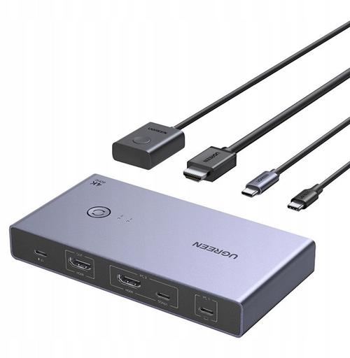 Switch KVM UGREEN CM731, USB-C + HDMI (Gri)