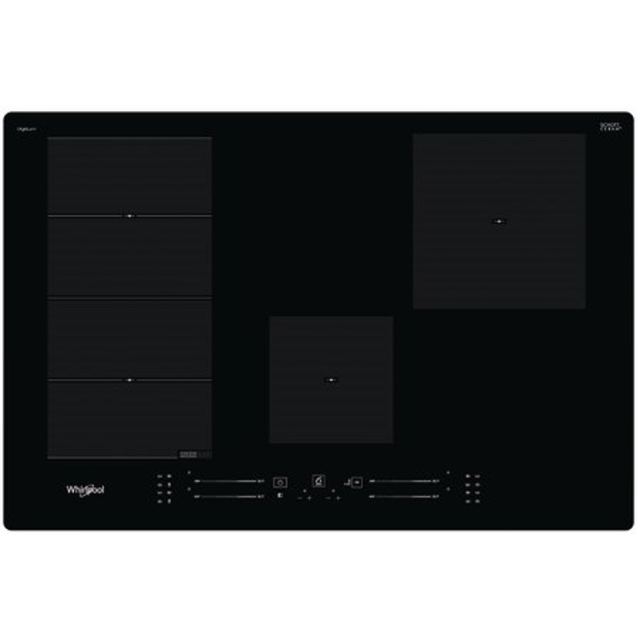 Whirlpool Plita electrica incorporabila Whirlpool WF S0377 NE/IXL, Senzor (buton tactil), 4 zone de gatit, Tehnologia 6. Sense, 77 cm, Negru