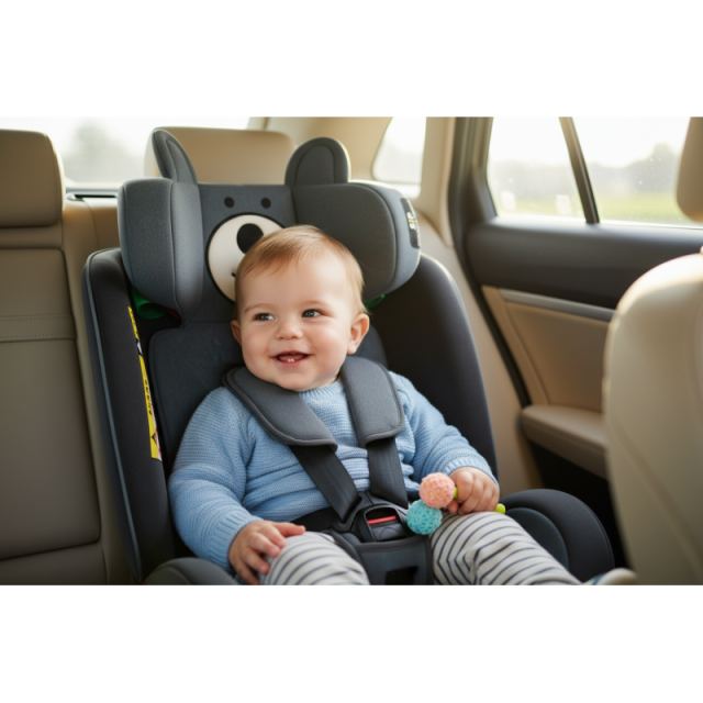 Scaun auto Buf Boof P100 UrsBlack, i-size R129, rotativ 360, isofix, 40-150 cm, 0-36 kg