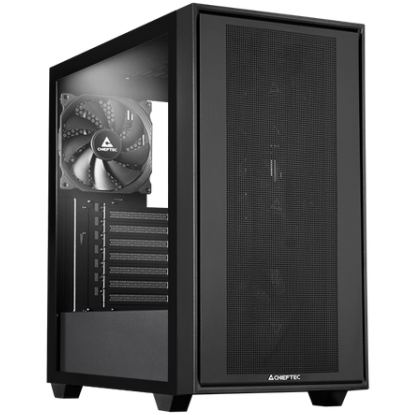 Chieftec Carcasa PC Chieftec Night Hunter, Middle Tower, Sticla temperata, Fara sursa, 11 ventilatoare compatibile, 4 incluse, Negru