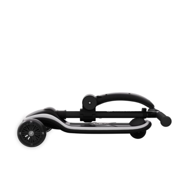 Trotineta pentru copii Kinderkraft Raket Up Black pliabila, reglabila, cu lumini Led si scaunel