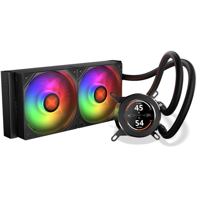 KRUX Cooler Procesor Krux HydroGlance 240 ARGB LCD 1800RPM Negru