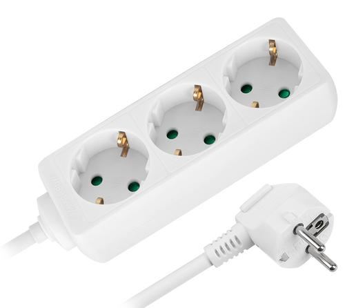 Prelungitor Rebel URZ3070-2B, 3 prize, 3 x 1.5 mm, 2 m (Alb)