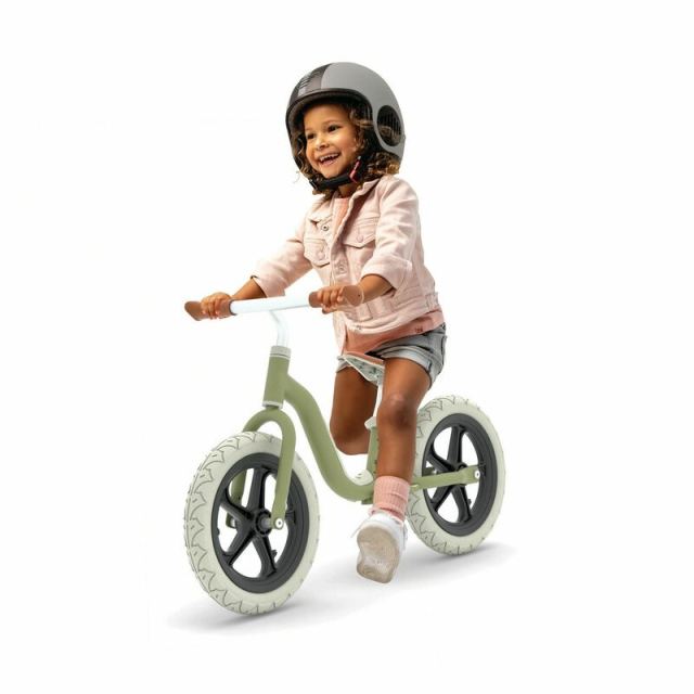 Bicicleta copii fara pedale Chillafish Charlie Lux Olive, cu roti din spuma Eva 12 inch, varsta 2-5 ani, scaun reglabil de la 32-40 cm, greutate redusa 3,2 kg, ghidon reglabil, anvelope EVA, inaltimea recomandata 87-110 cm