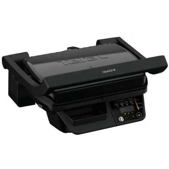 Tefal Gratar electric Tefal OptiGrill GC7P0810, 2000 W, 3 programe automate, placi tip grill antiaderente 30 x 20 cm